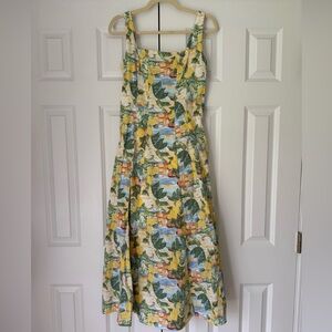 Abercrombie & Fitch Midi Dress European Italian Summer Lemons Size L